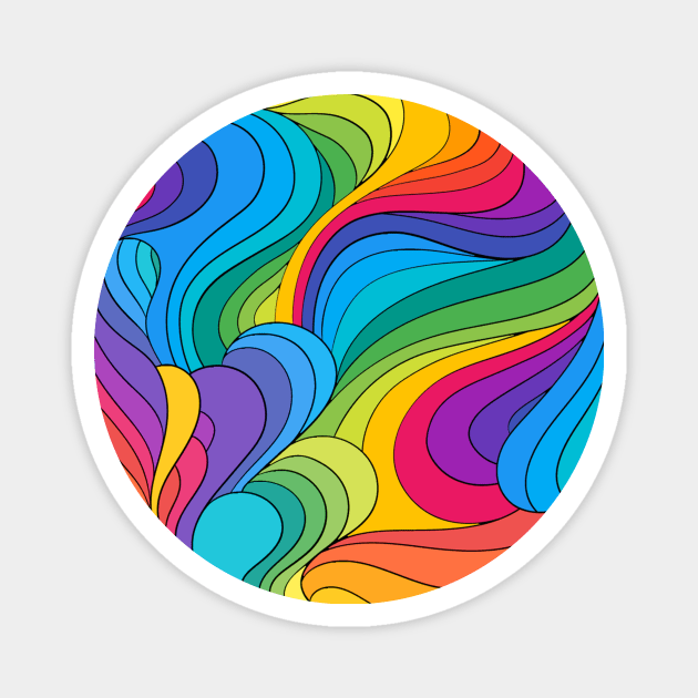 Trippy Hippie Rainbow Swirl Magnet by Phantastique